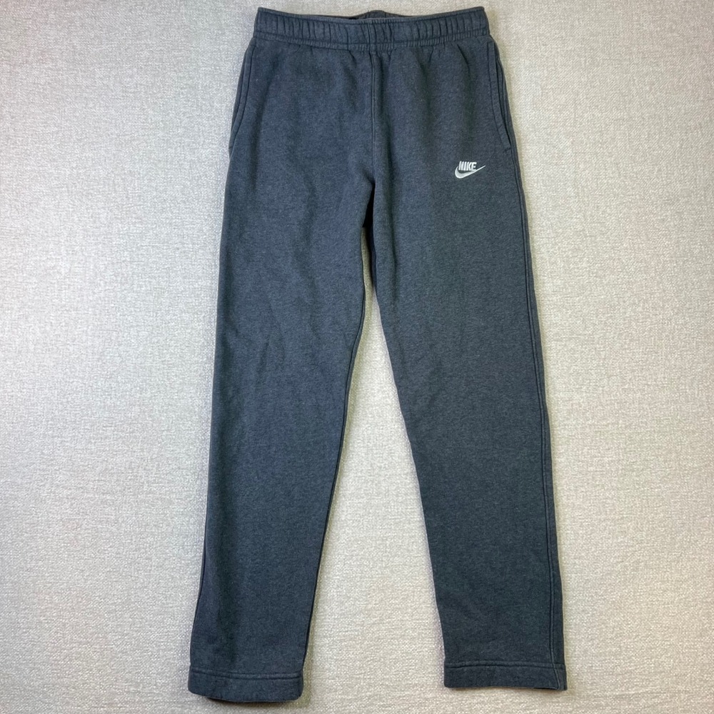 Nike Boys Small Gray Fleece Jogger Sweatpants Straight Leg Athletic Gym School